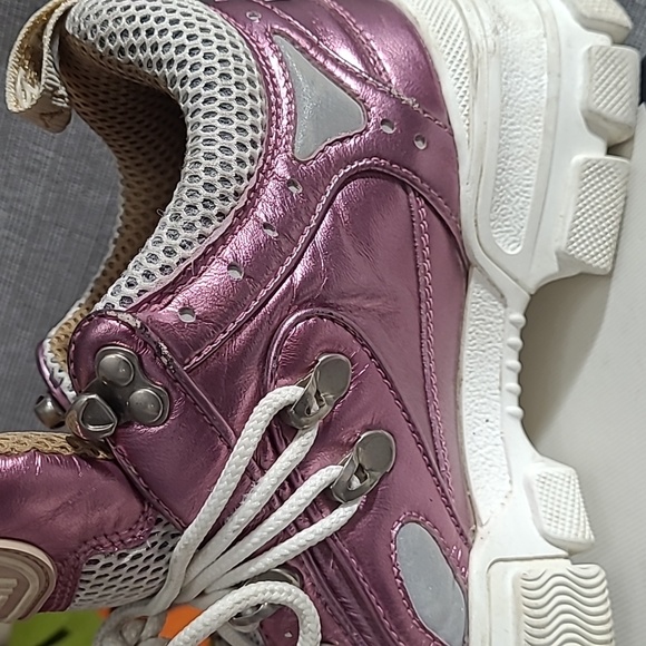 GUCCI  FLASHTREK METALLIC LIMITED EDITION PINK WOMENS SHOE'S - Picture 7 of 7